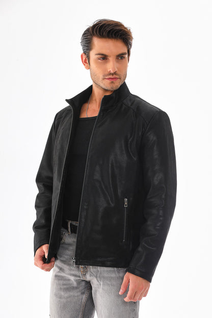 The Varden Black Leather Men Jacket