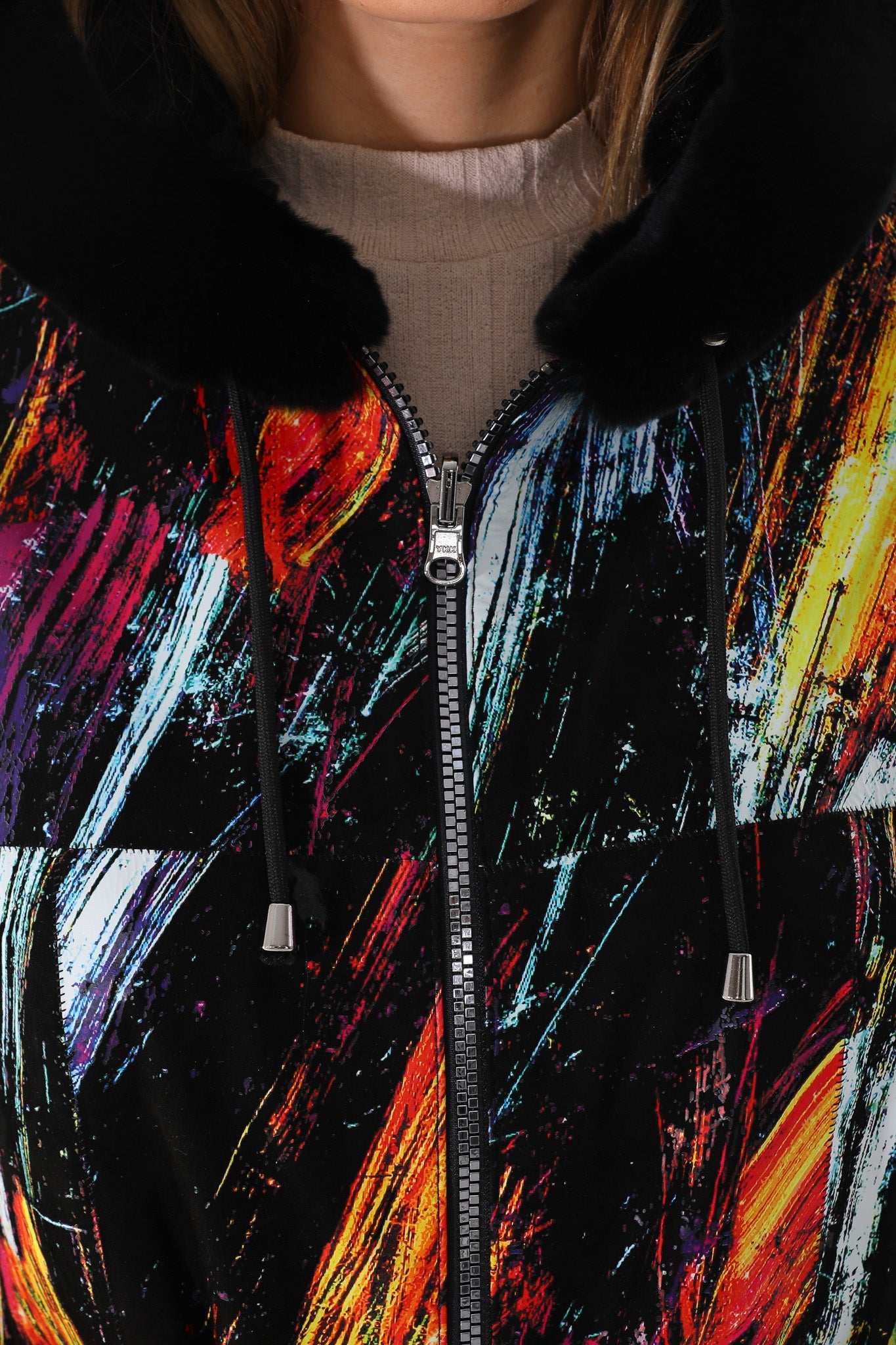 The Prisma Multicolor Leather Women Jacket
