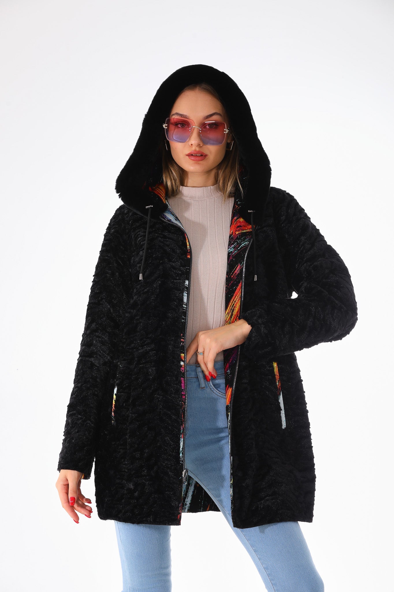 The Prisma Multicolor Leather Women Jacket