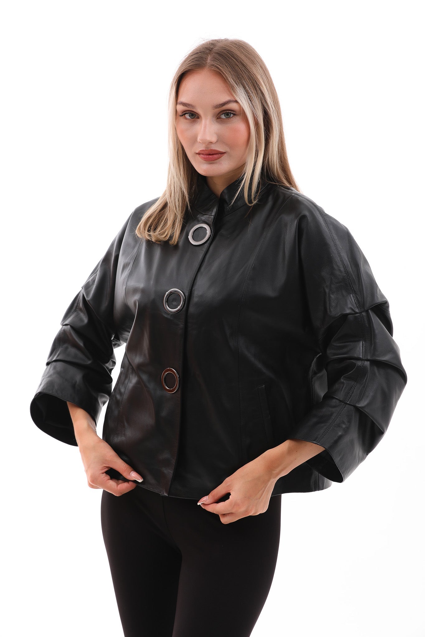 The Odessa Black Leather Women Jacket