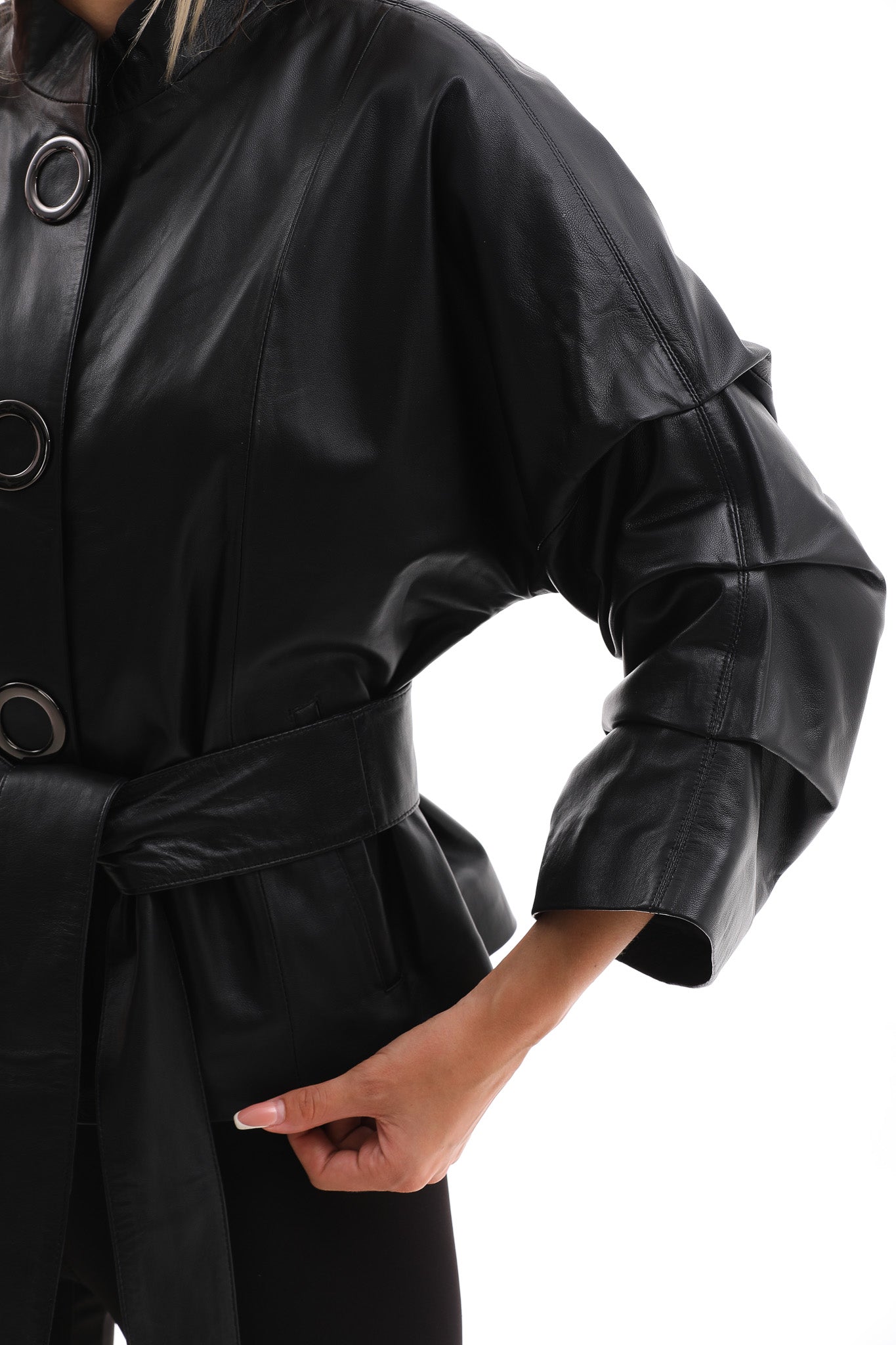 The Odessa Black Leather Women Jacket