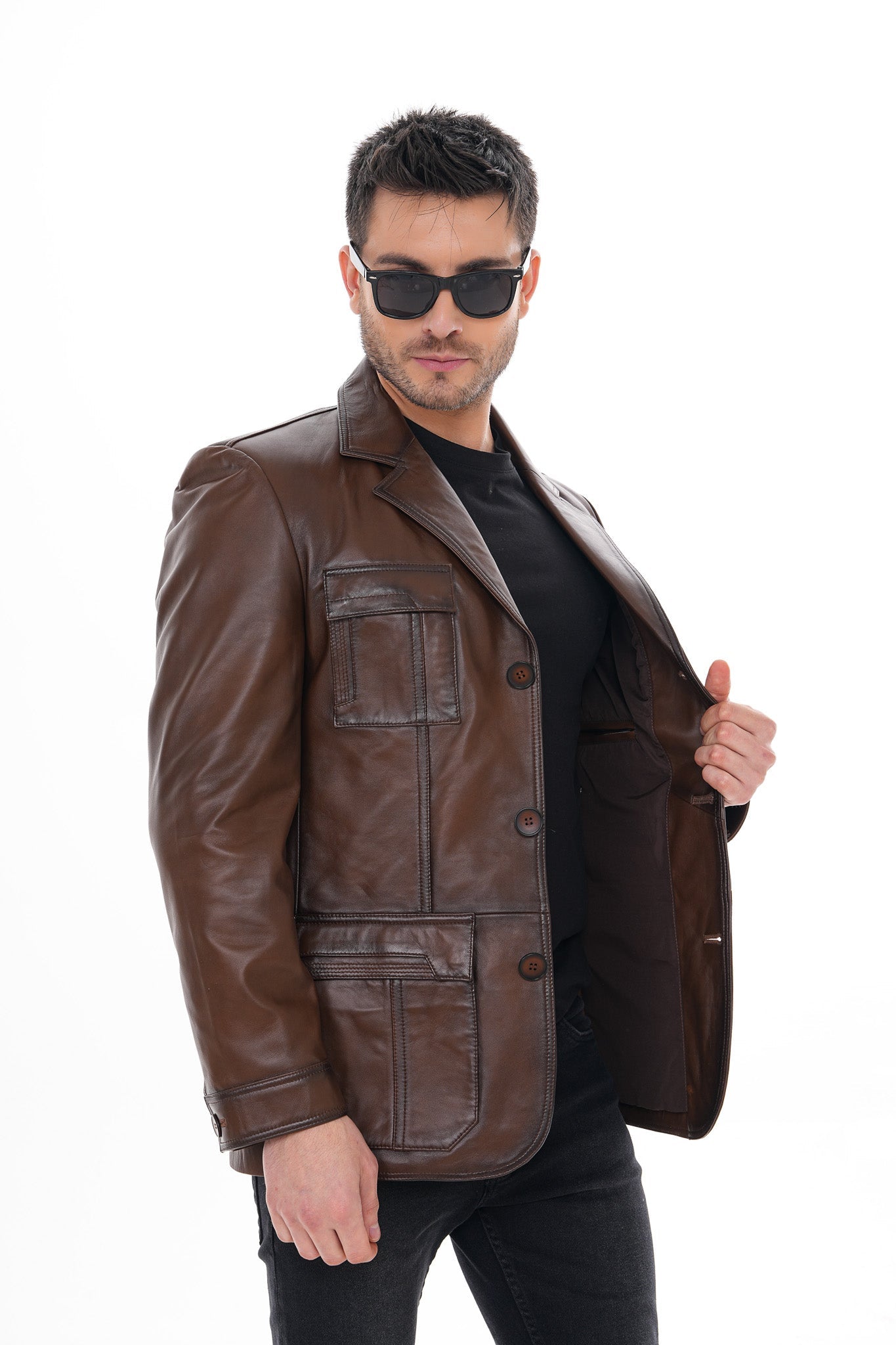 The Ravenna Brown Leather Men Jacket