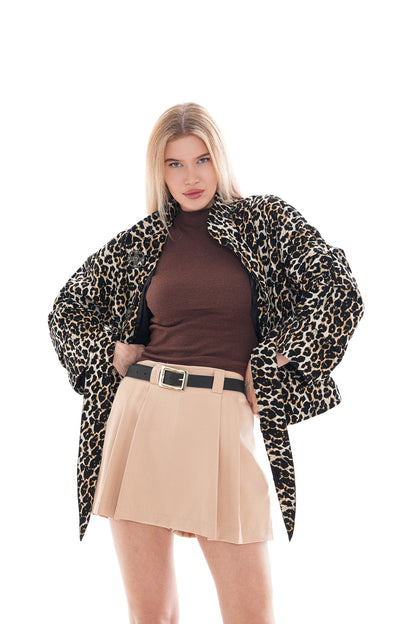 The Odessa Leopard Leather Women Jacket