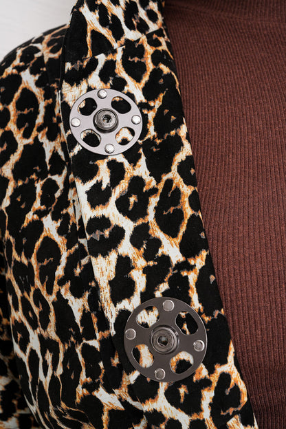 The Odessa Leopard Leather Women Jacket