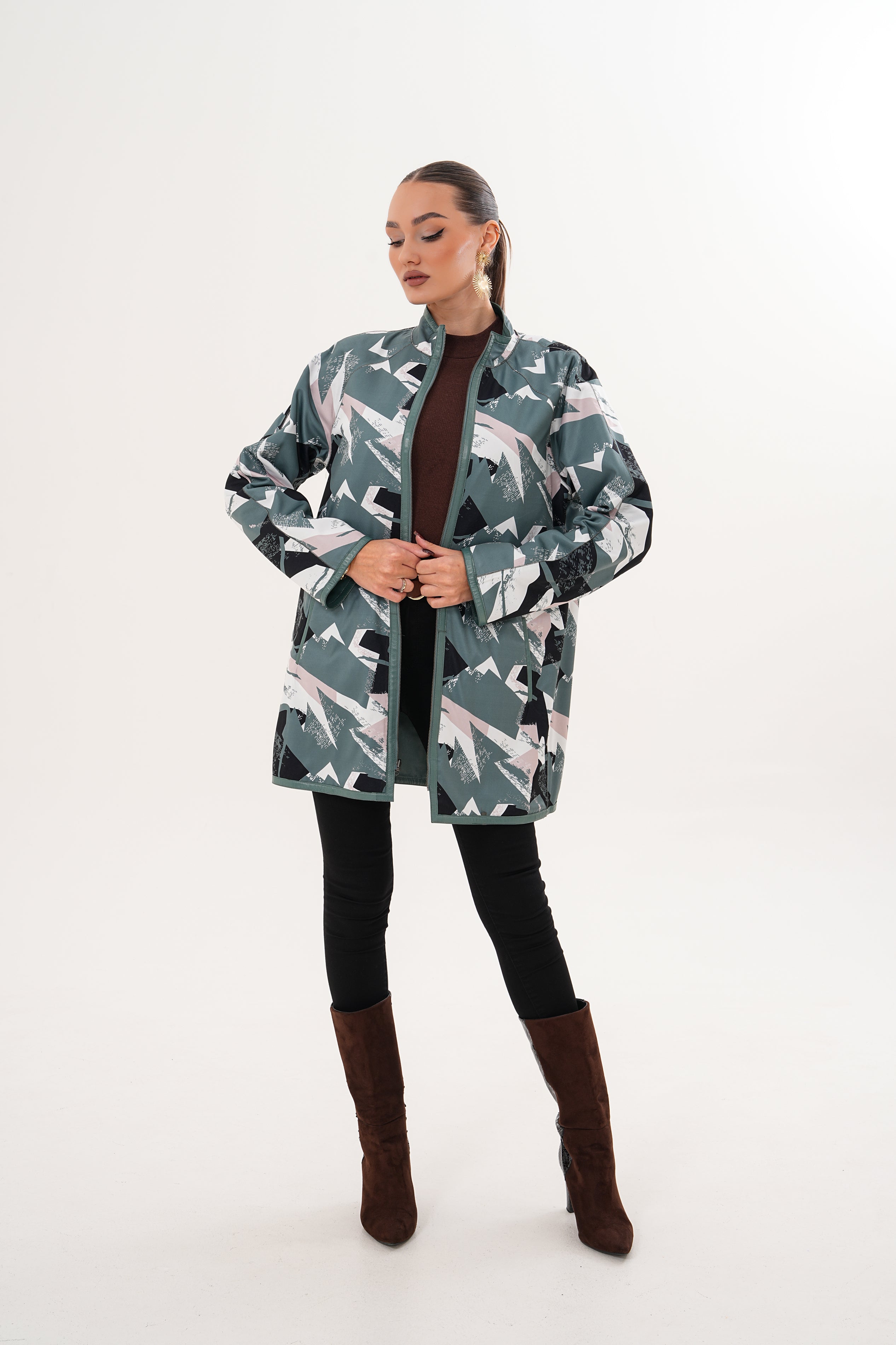 The Prado Reversible Green Leather Women Jacket