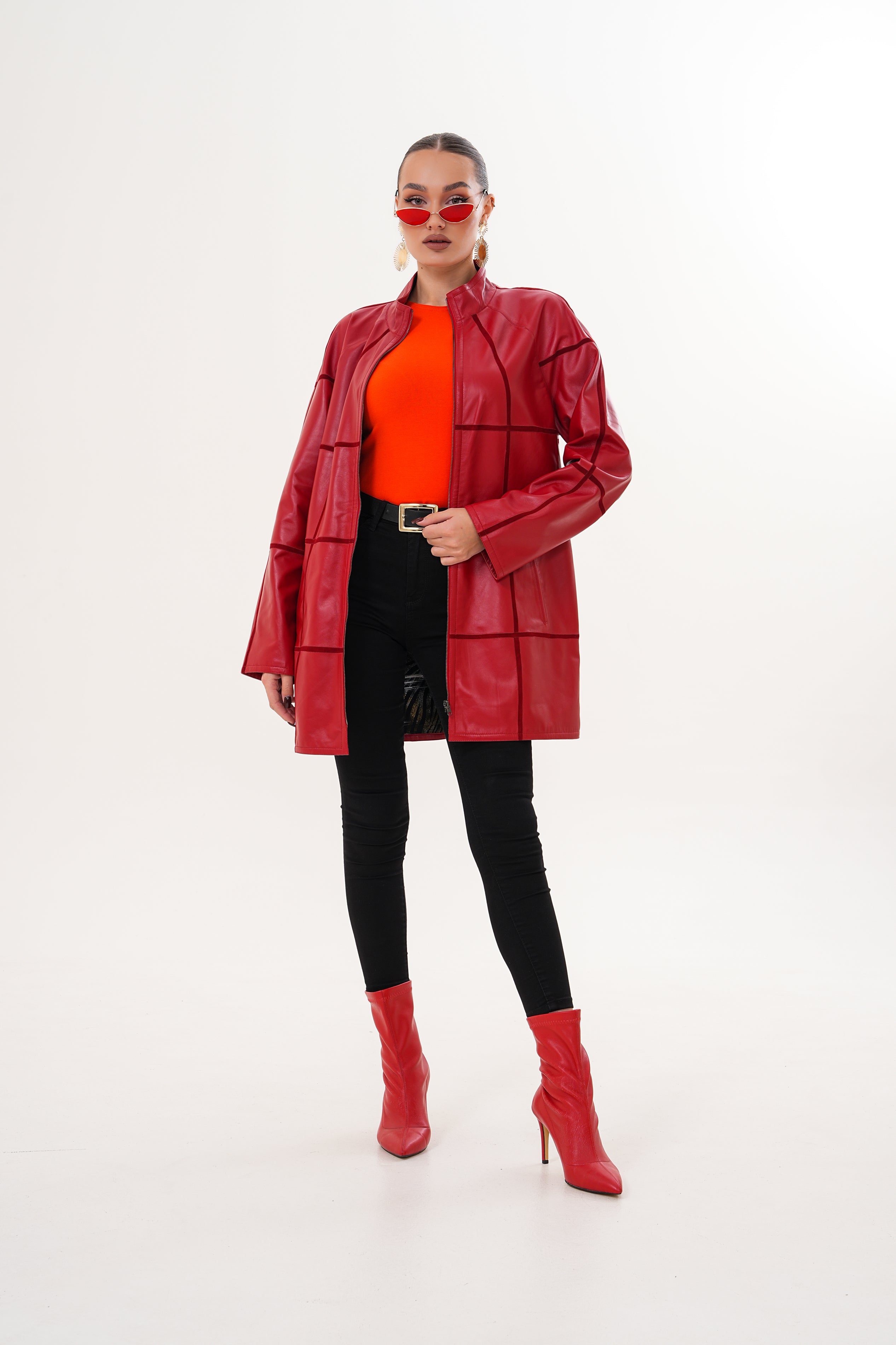 The Prado Reversible Red Leather Women Jacket