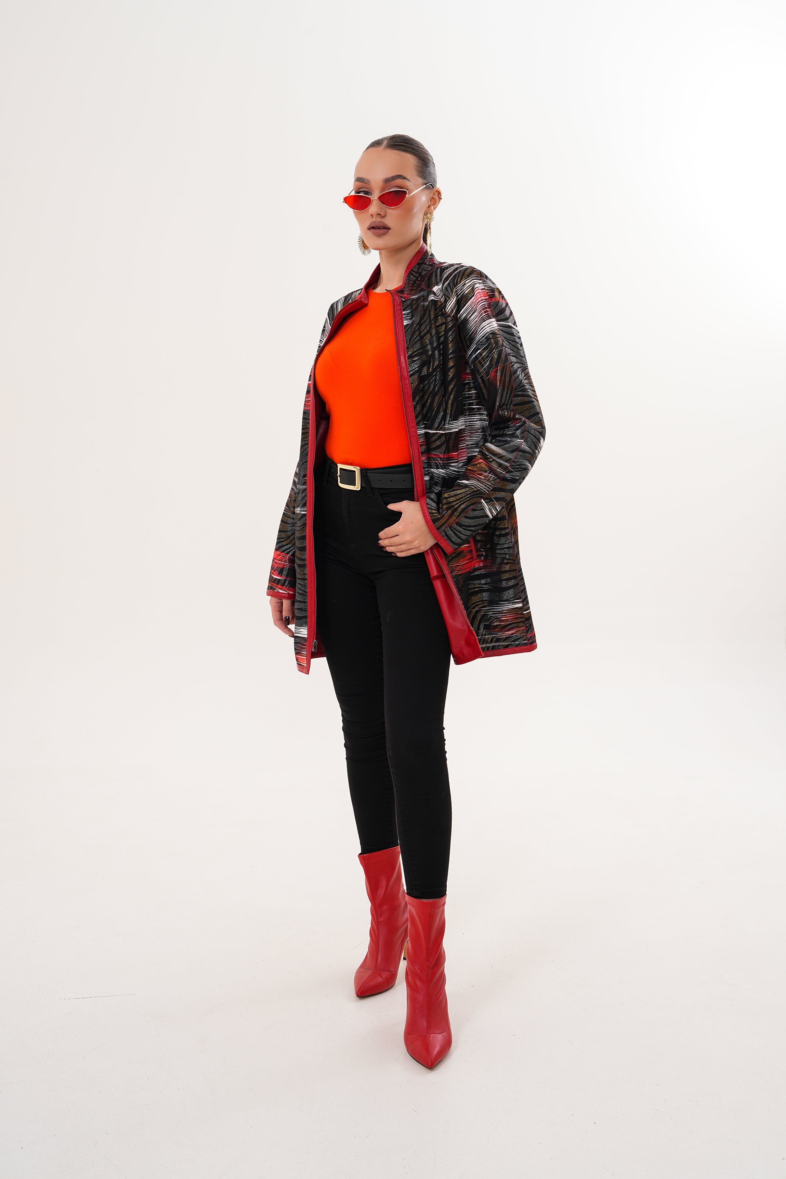 The Prado Reversible Red Leather Women Jacket