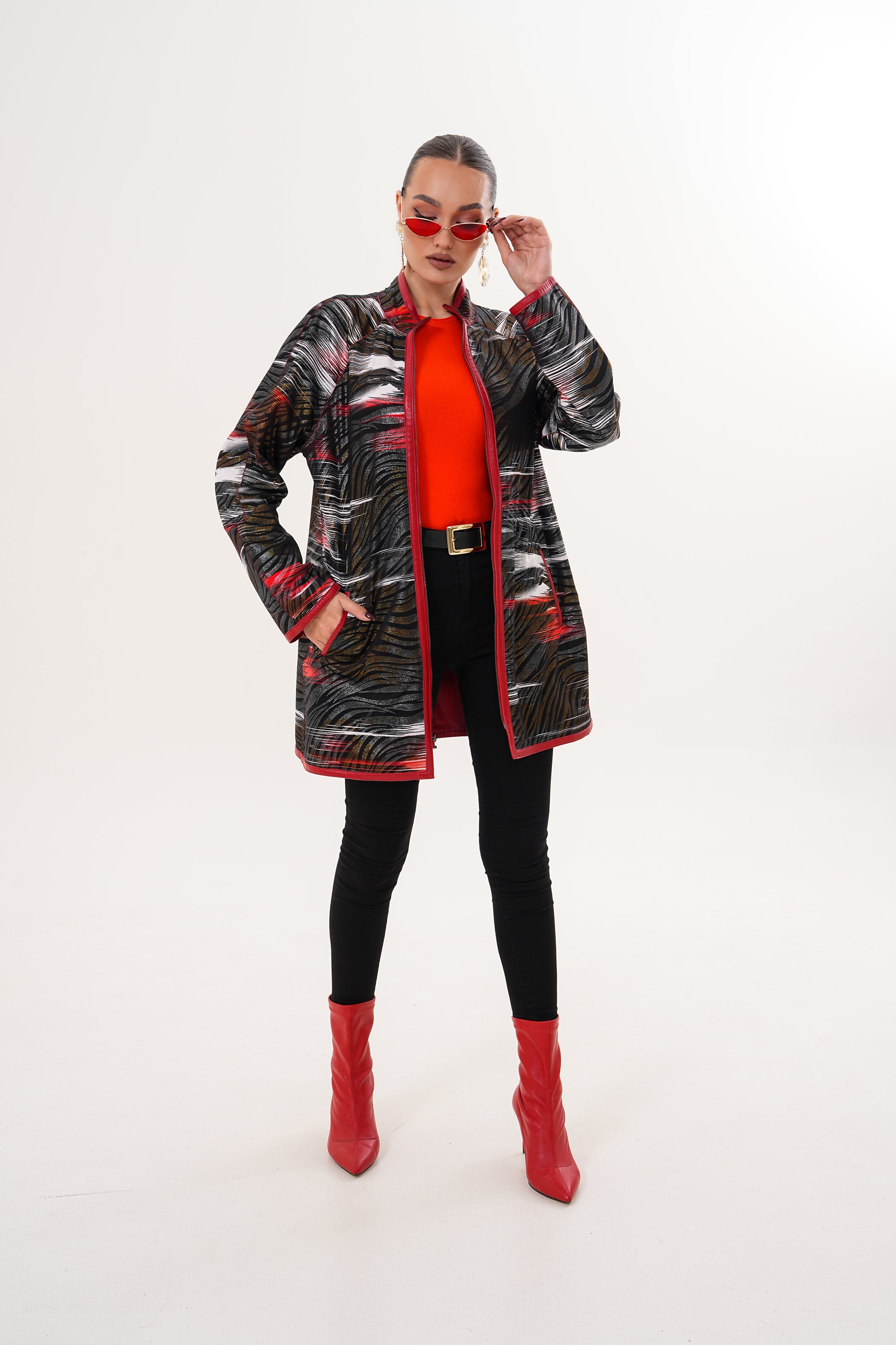 The Prado Reversible Red Leather Women Jacket