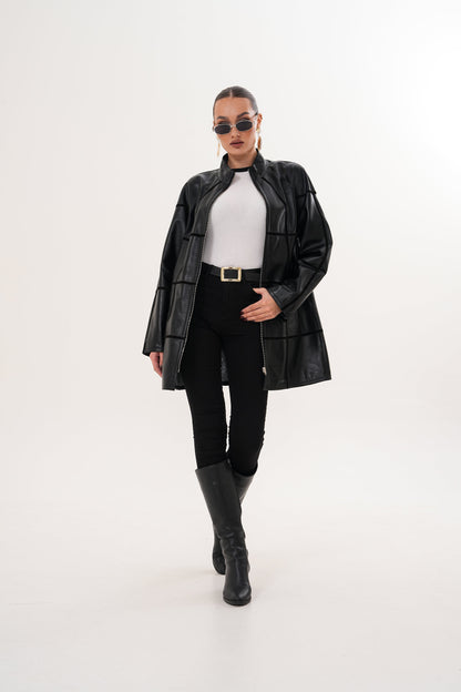 The Prado Reversible Black Leather Women Leather Jacket