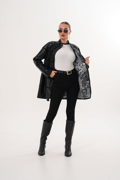 The Prado Reversible Black Leather Women Leather Jacket