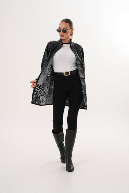 The Prado Reversible Black Leather Women Leather Jacket