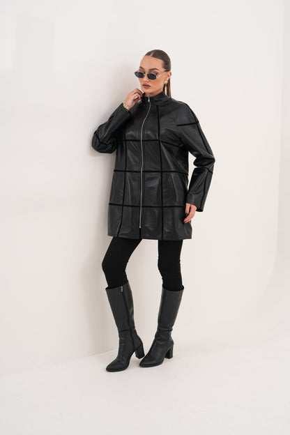 The Prado Reversible Black Leather Women Leather Jacket