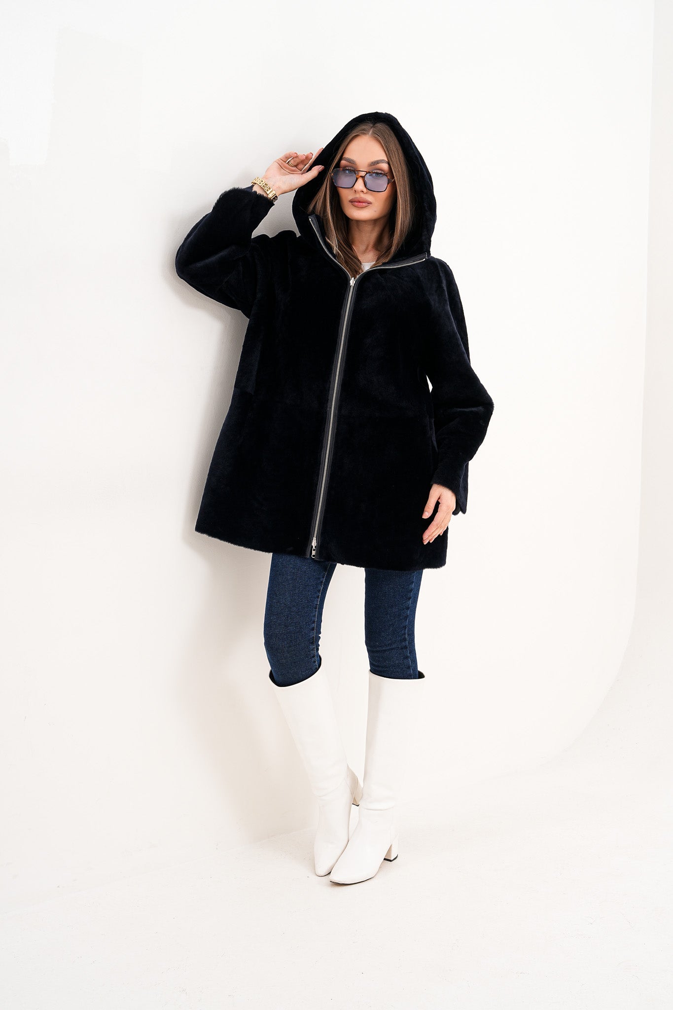 The Portofino Black Reversible Shearling Women Jacket