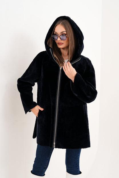 The Portofino Black Reversible Shearling Women Jacket