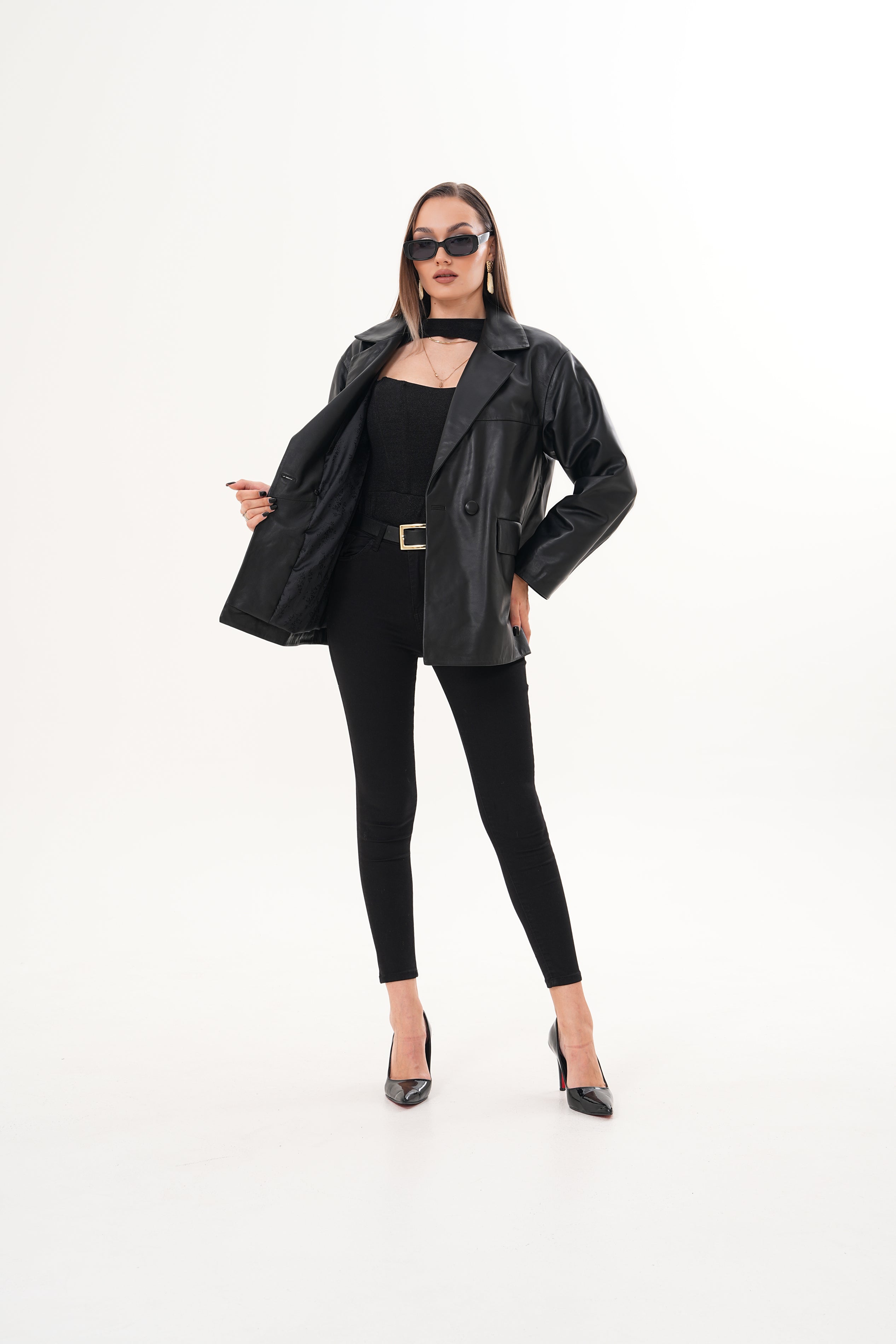 The Viva Black Leather Women Jacket