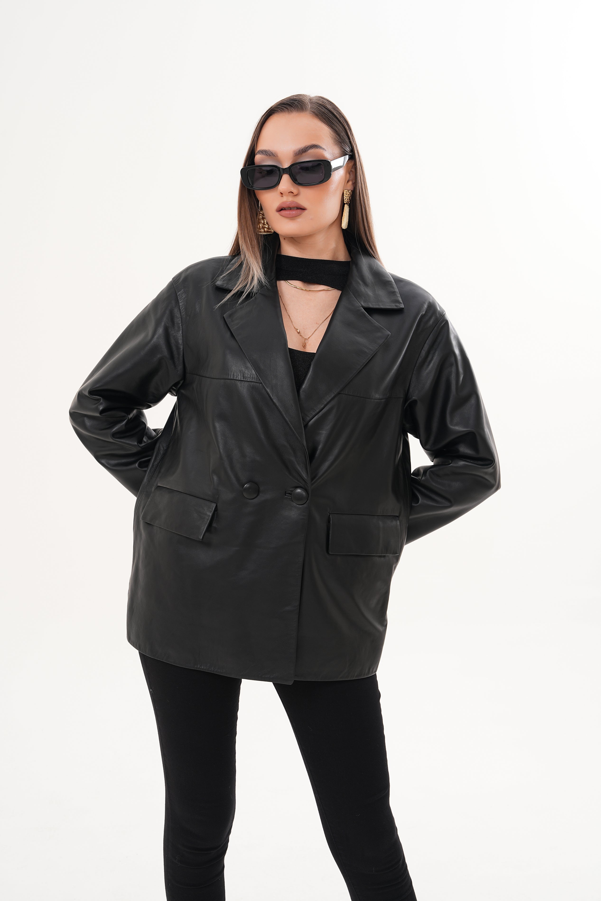 The Viva Black Leather Women Jacket