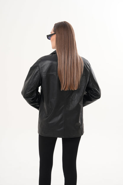 The Viva Black Leather Women Jacket
