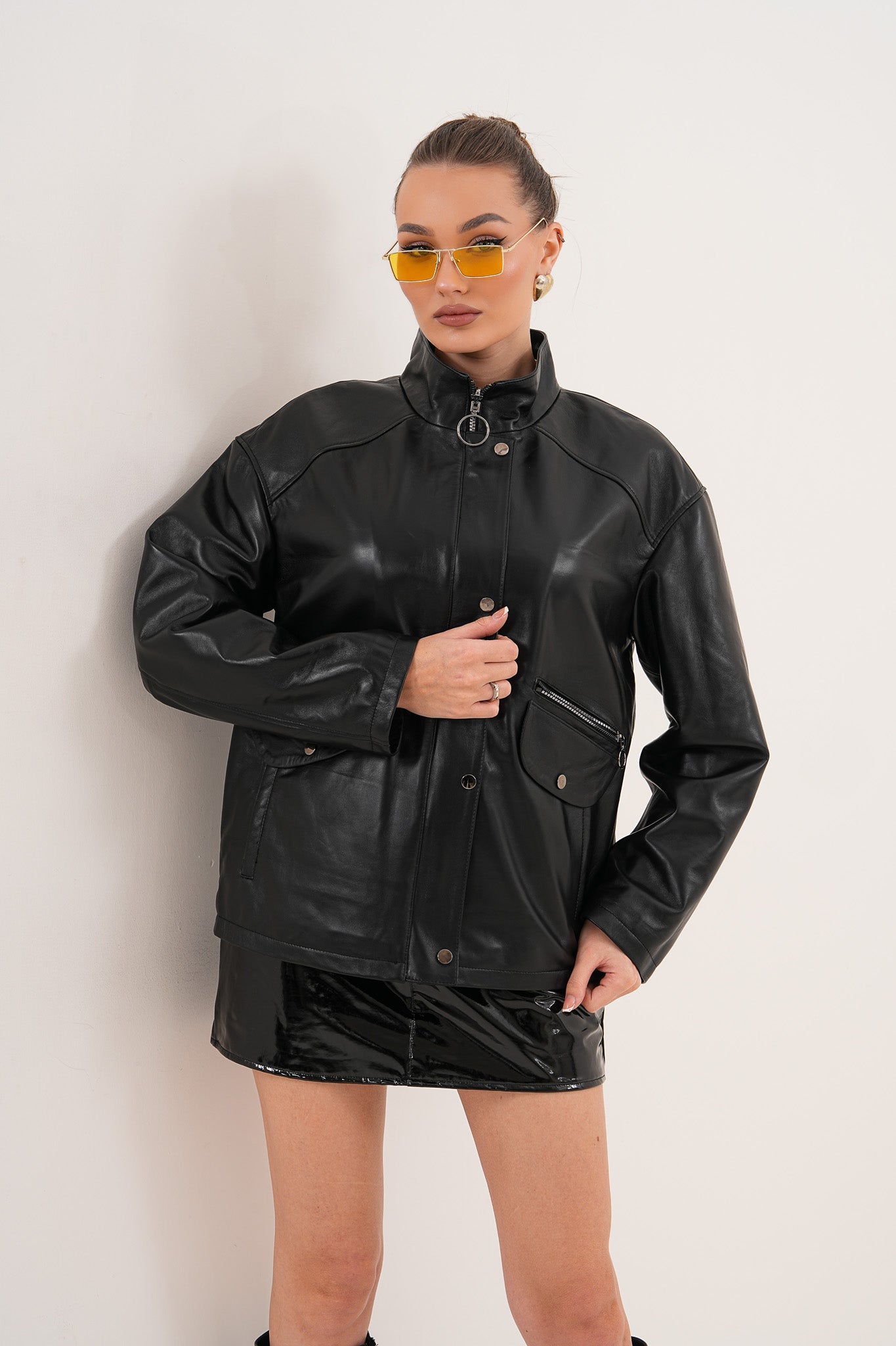 The Nox Black Leather Women Jacket