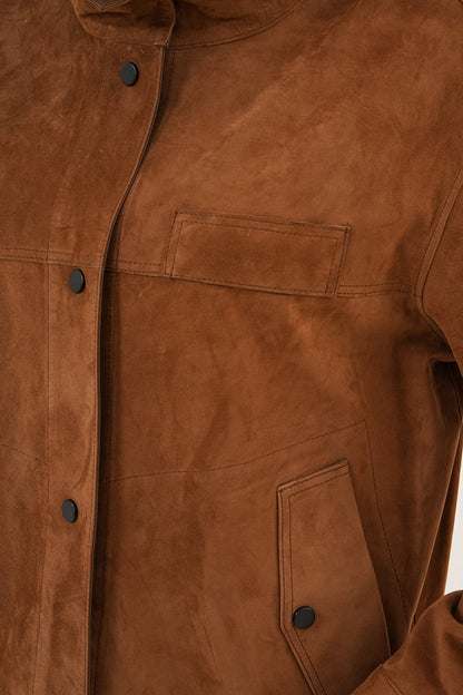 The Ravessa Reversible Brown Suede & Leather Women Jacket