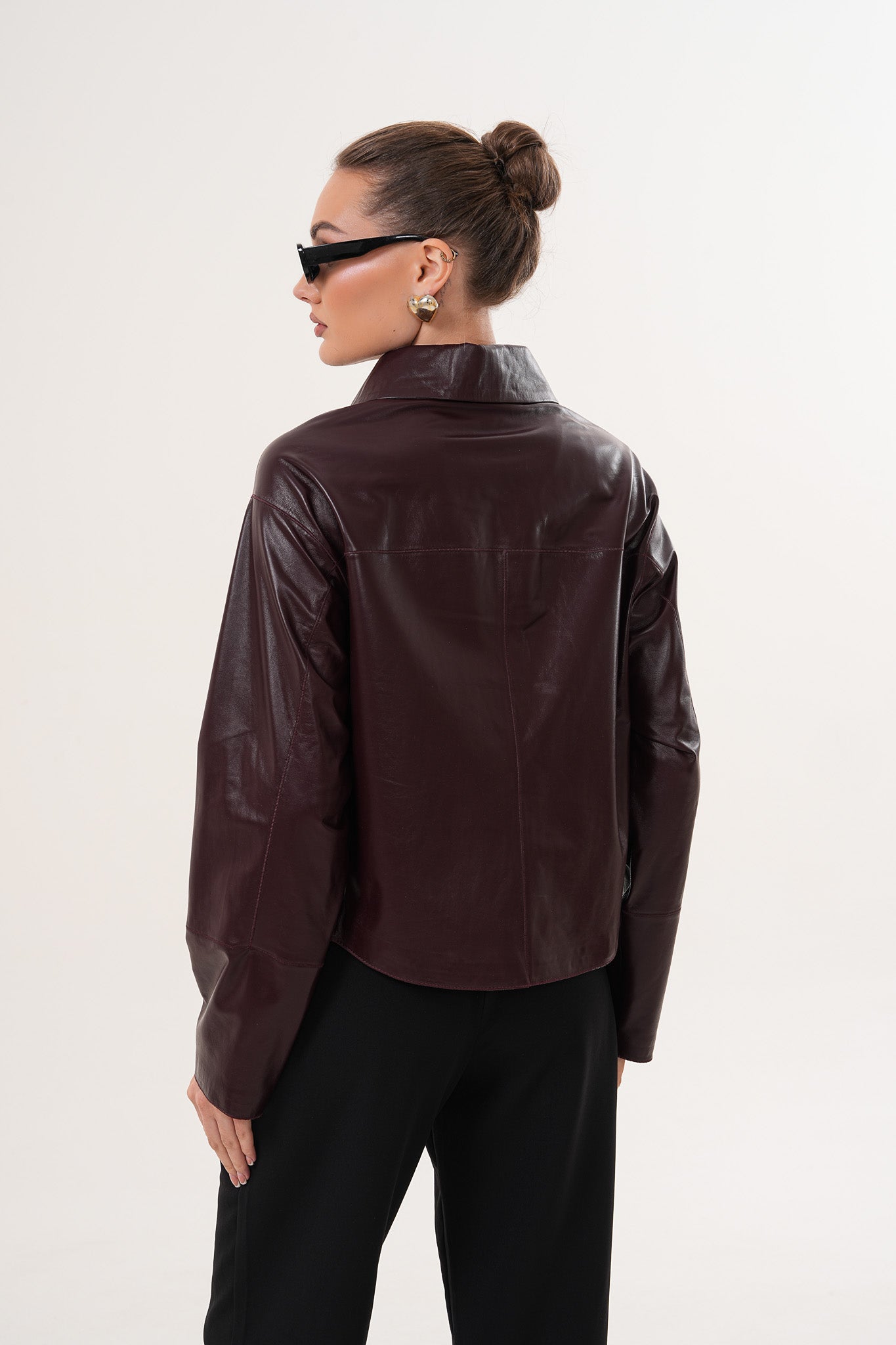 Vinci Leather Shoes The Elvoria Reversible Burgundy Leather Jacket
