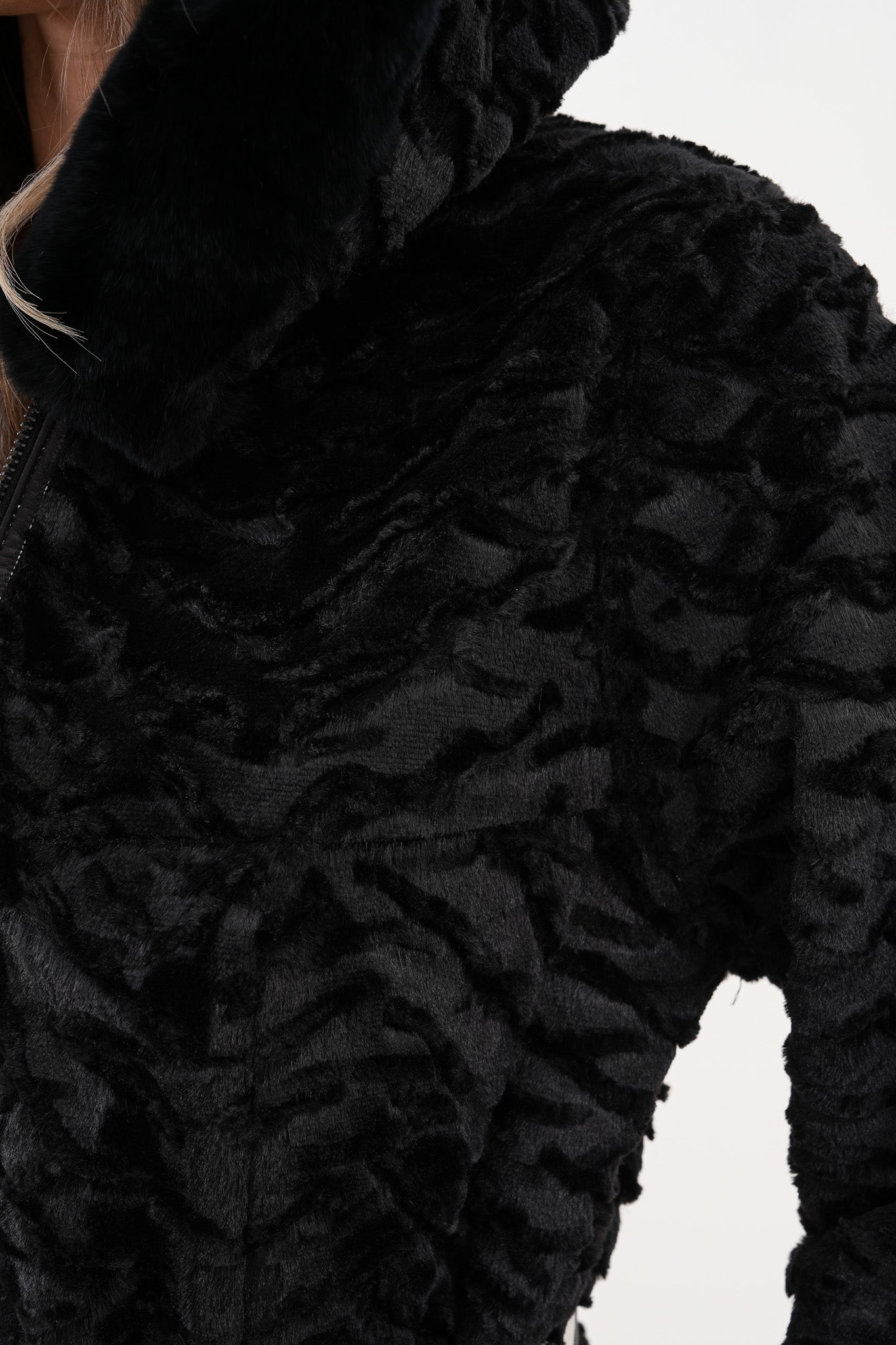 The Prisma Black & White Leather Women Jacket