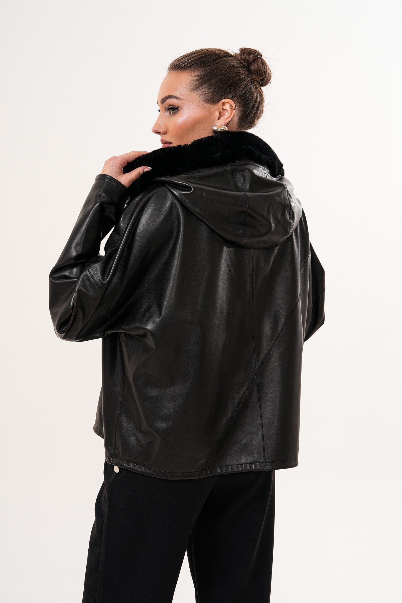 The Velora Black Reversible Lambskin Women Leather Jacket