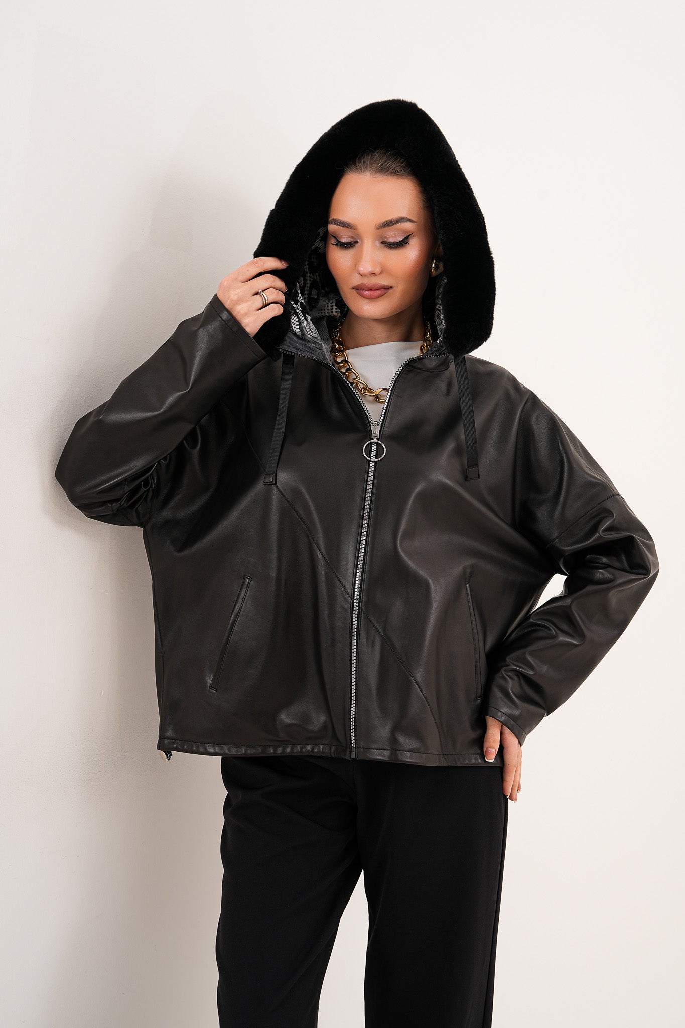The Velora Black Reversible Lambskin Women Leather Jacket