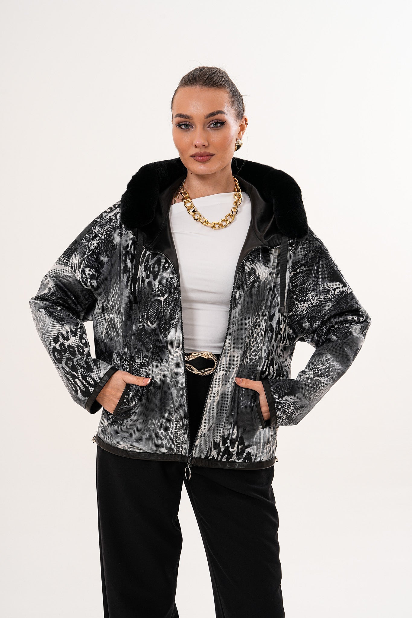 The Velora Black Reversible Lambskin Women Leather Jacket