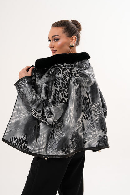 The Velora Black Reversible Lambskin Women Leather Jacket