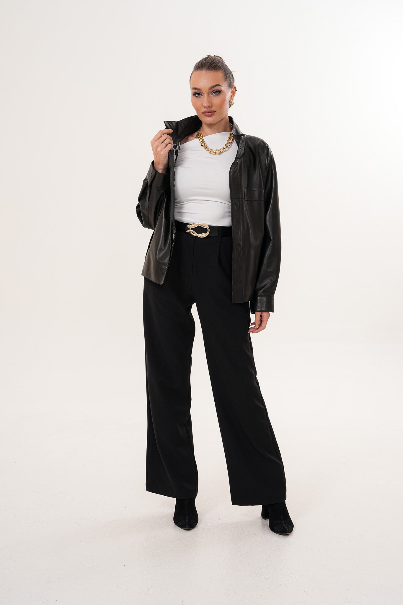 The Ravessa Reversible Black Leather Women Jacket