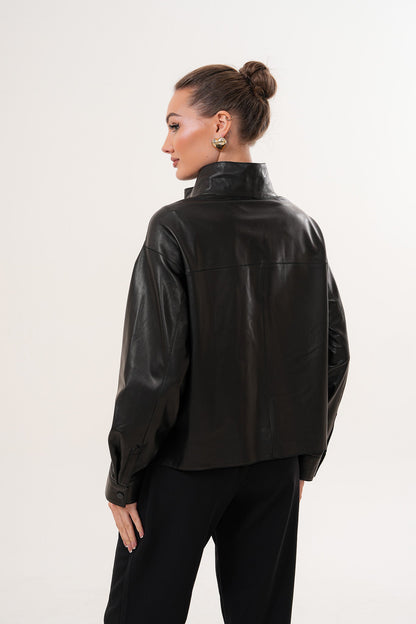 The Ravessa Reversible Black Leather Women Jacket