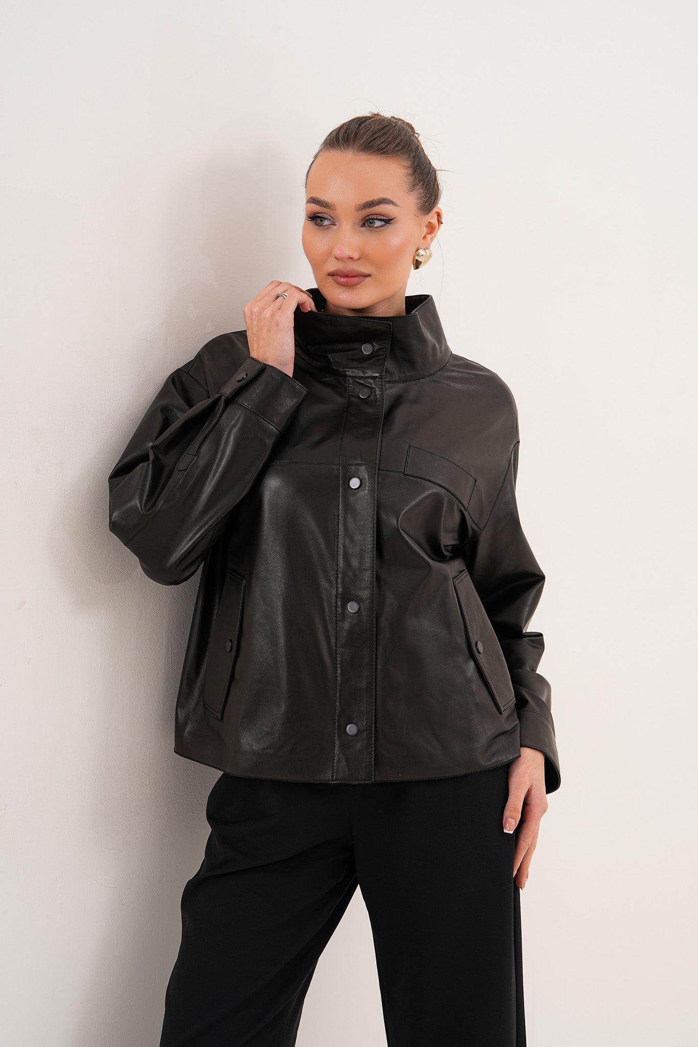 The Ravessa Reversible Black Leather Women Jacket