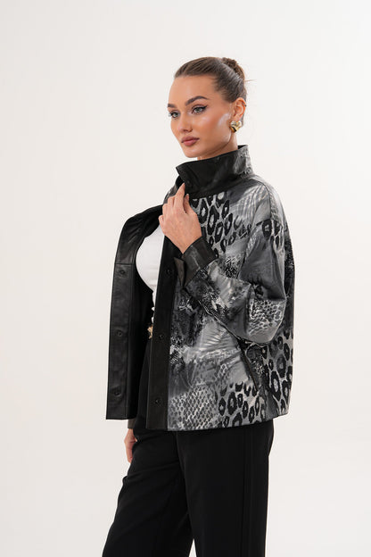 The Ravessa Reversible Black Leather Women Jacket