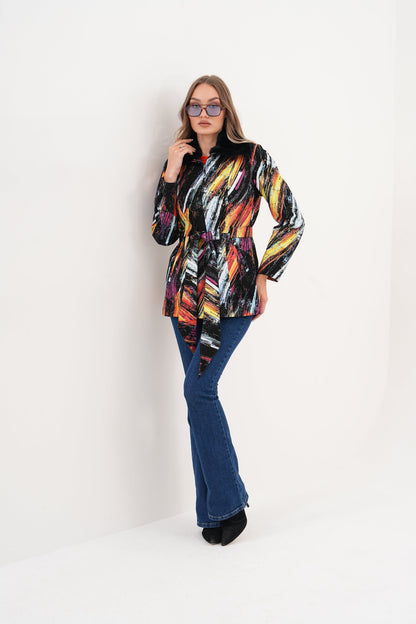 The Mirage Brushstroke Leather Women Jacket