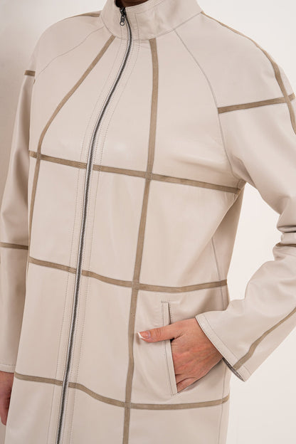 The Prado Reversible Cream  Leather Women Jacket