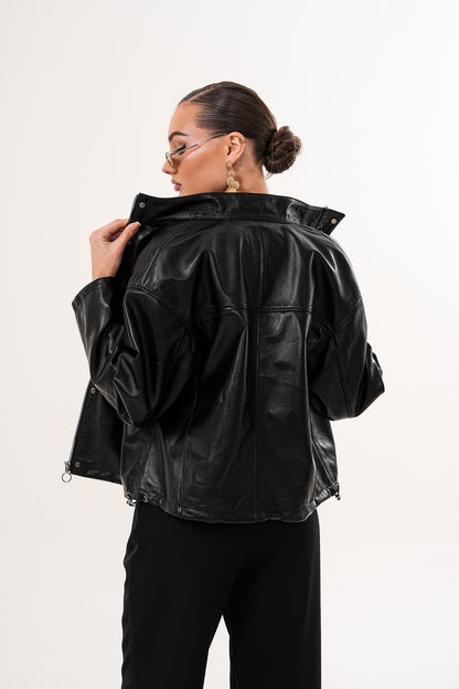 The Vesper Black Leather Women Jacket