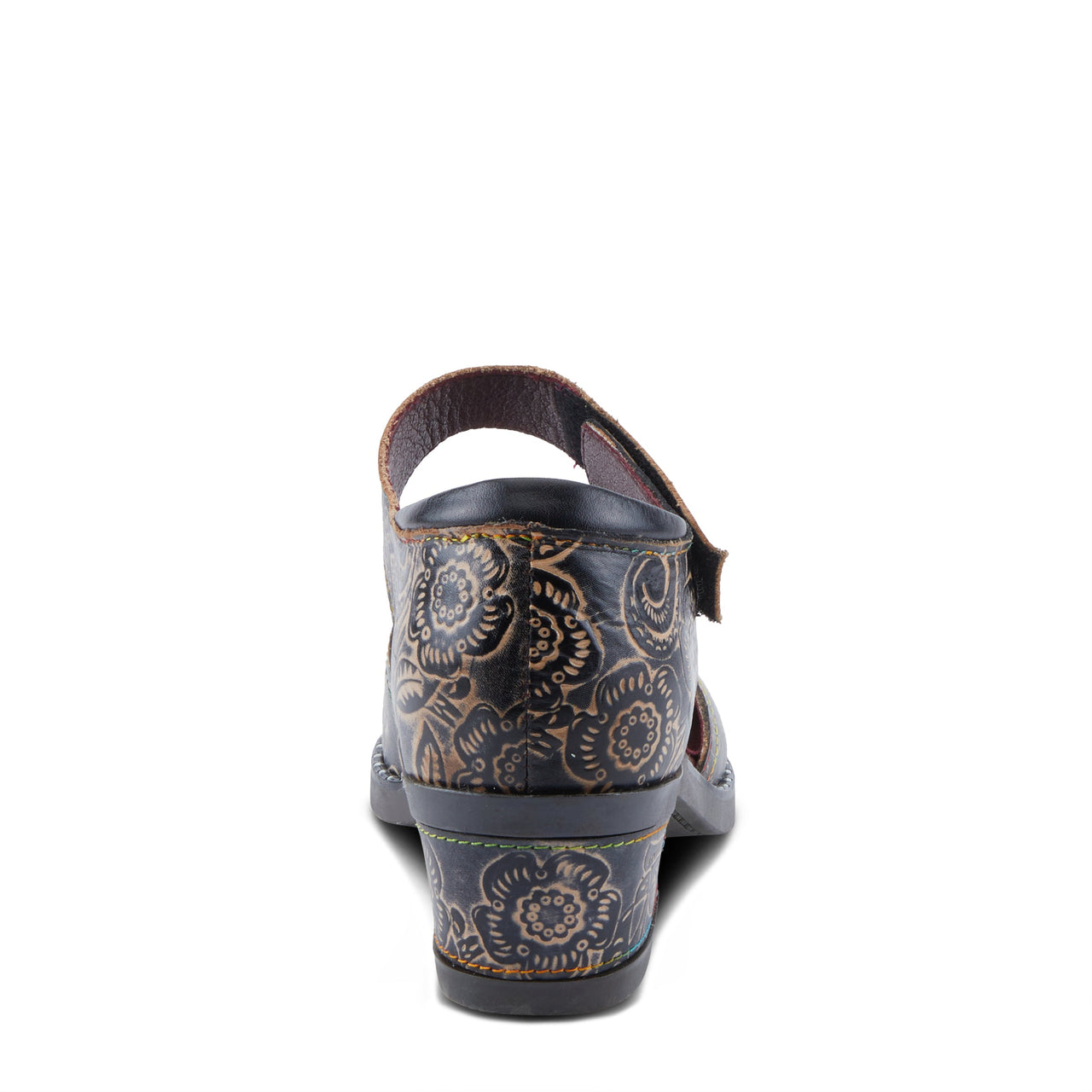 Pair of handmade leather L'ARTISTE JAZZBERRY shoes with intricate floral designs