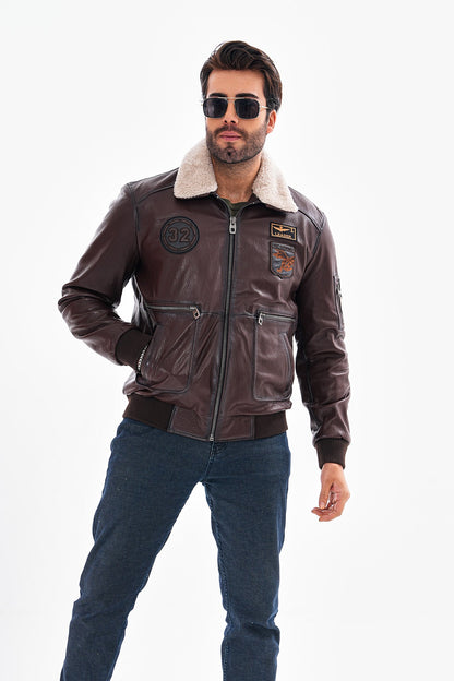 The Northway Brown Lambskin Men Leather Jacket