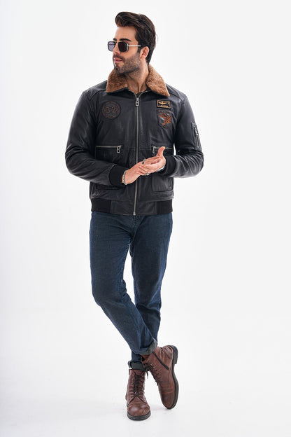 The Northway Black Lambskin Men Leather Jacket