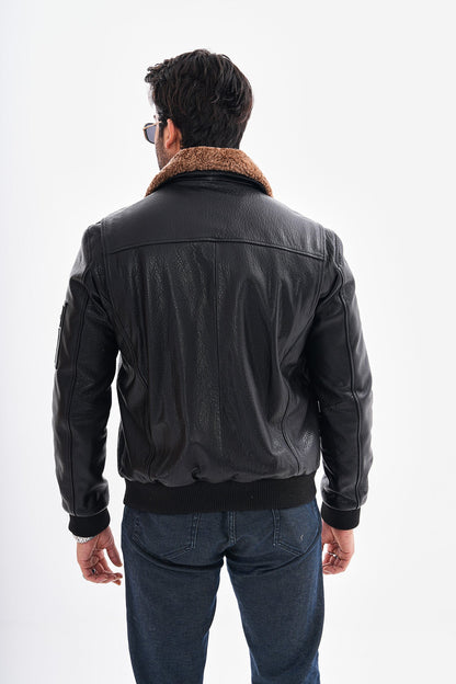 The Northway Black Lambskin Men Leather Jacket