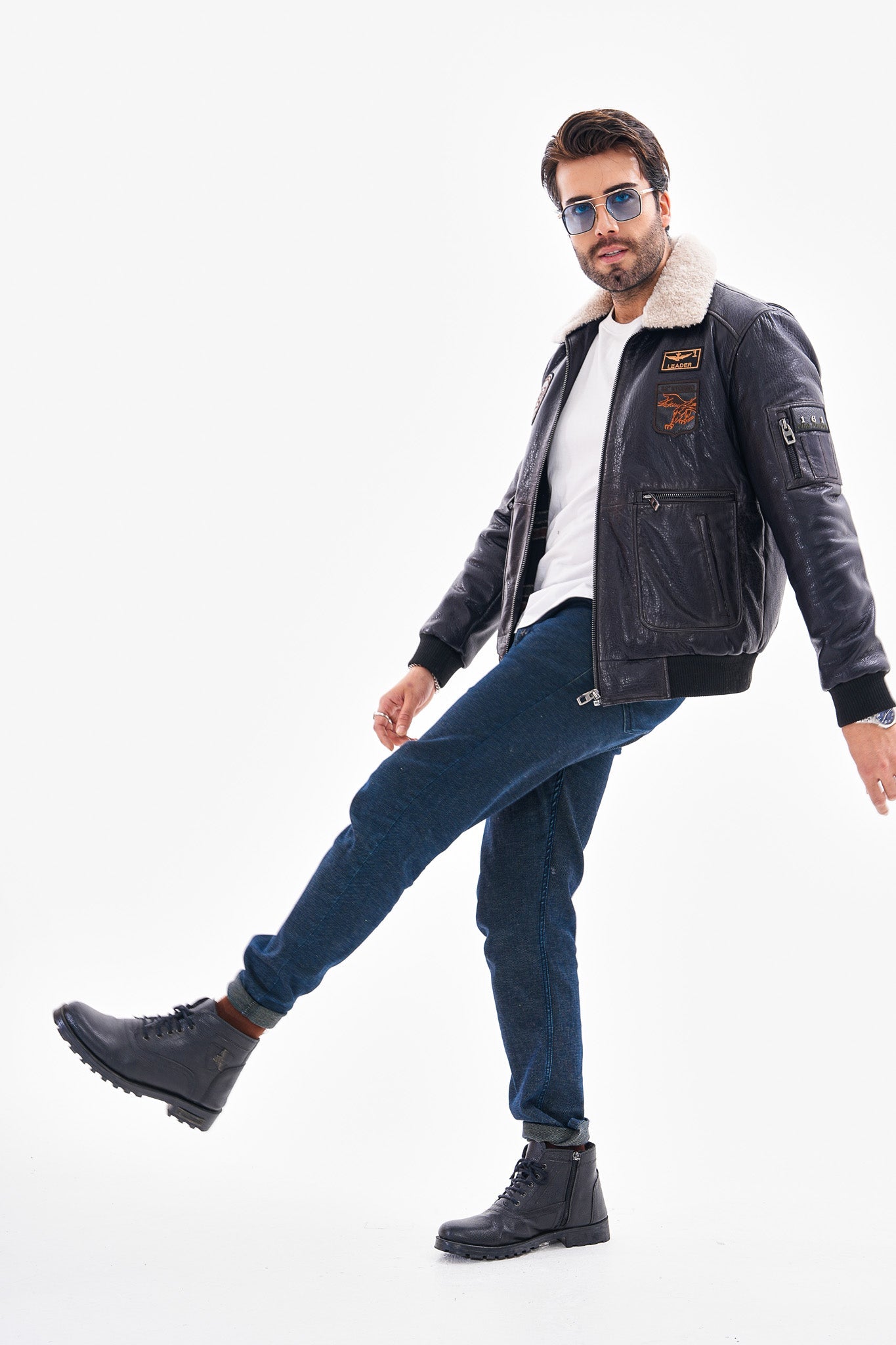 The Northway Navy Blue Lambskin Men Leather Jacket