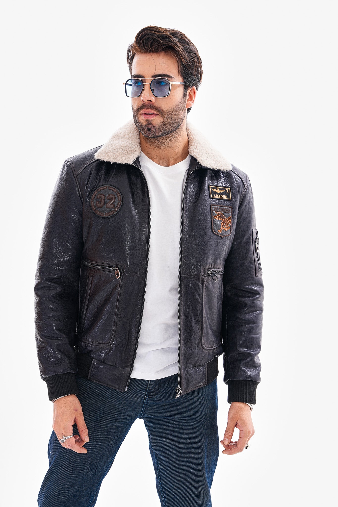 The Northway Navy Blue Lambskin Men Leather Jacket