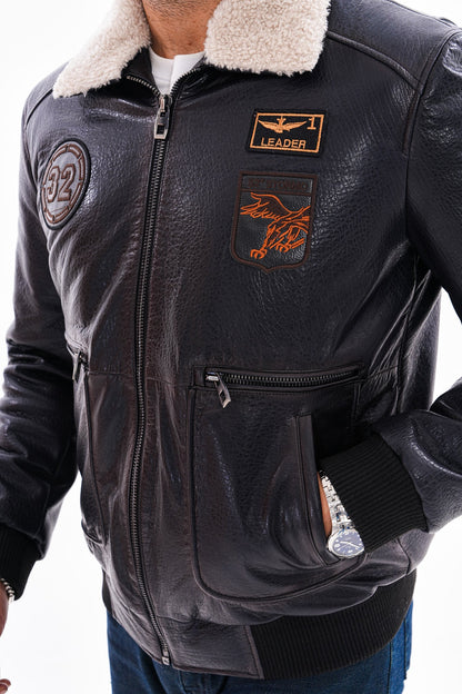 The Northway Navy Blue Lambskin Men Leather Jacket