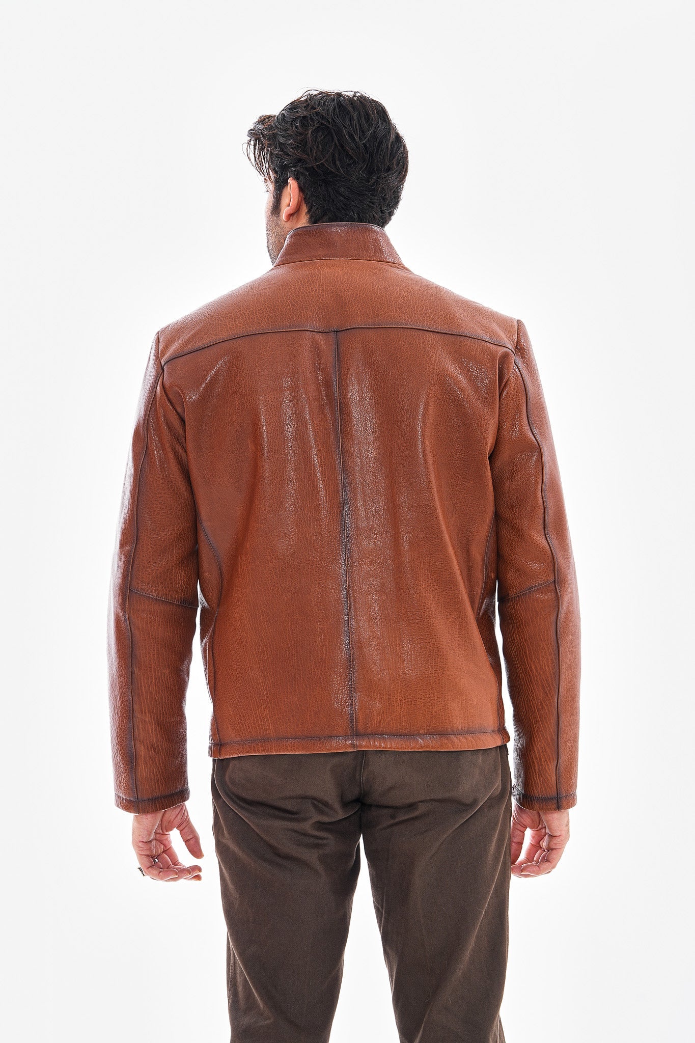 The Varden Tan Leather Men Jacket