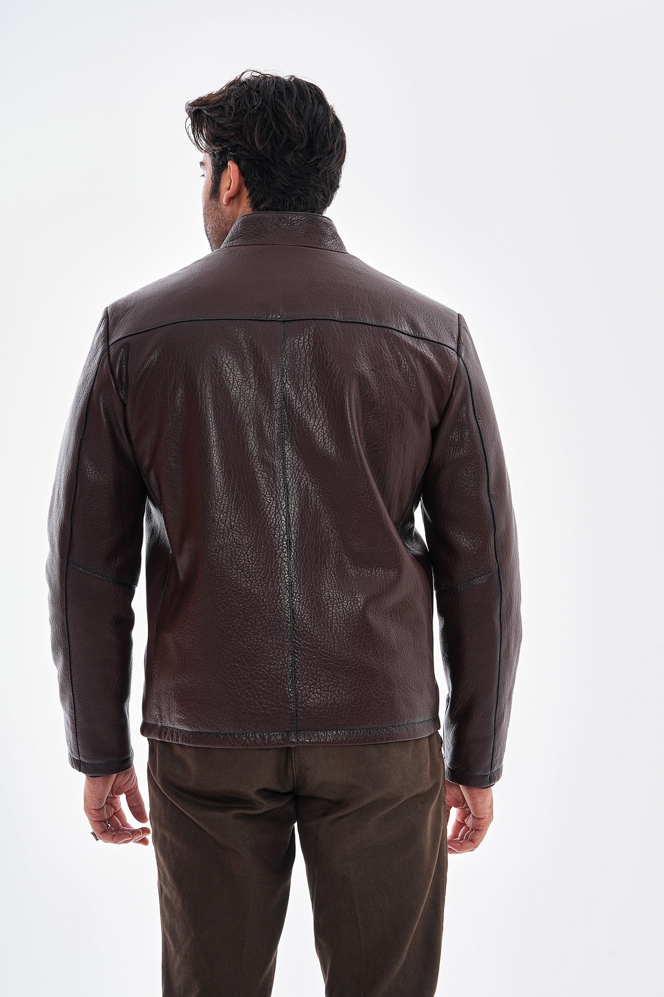 The Varden Chocolate Brown Leather Men Jacket