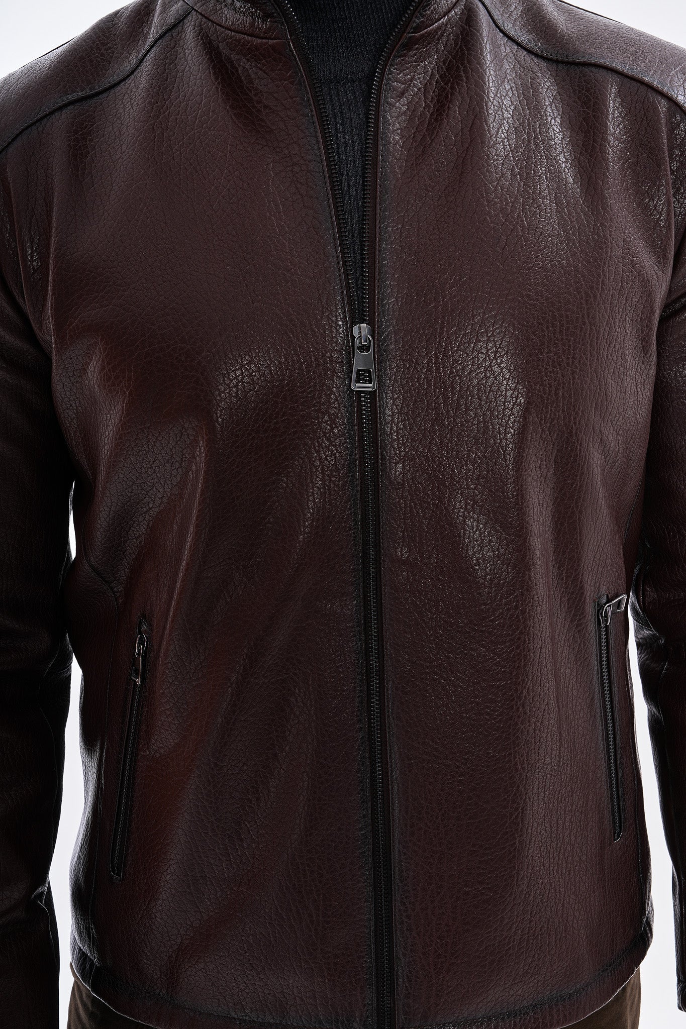 The Varden Chocolate Brown Leather Men Jacket
