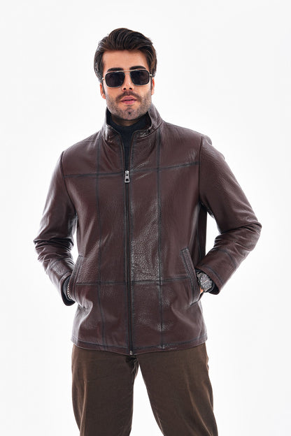 The Nero Coffee Brown Leather Men Jacket