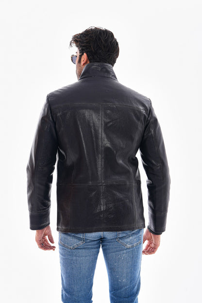 The Nero Black Leather Men Jacket