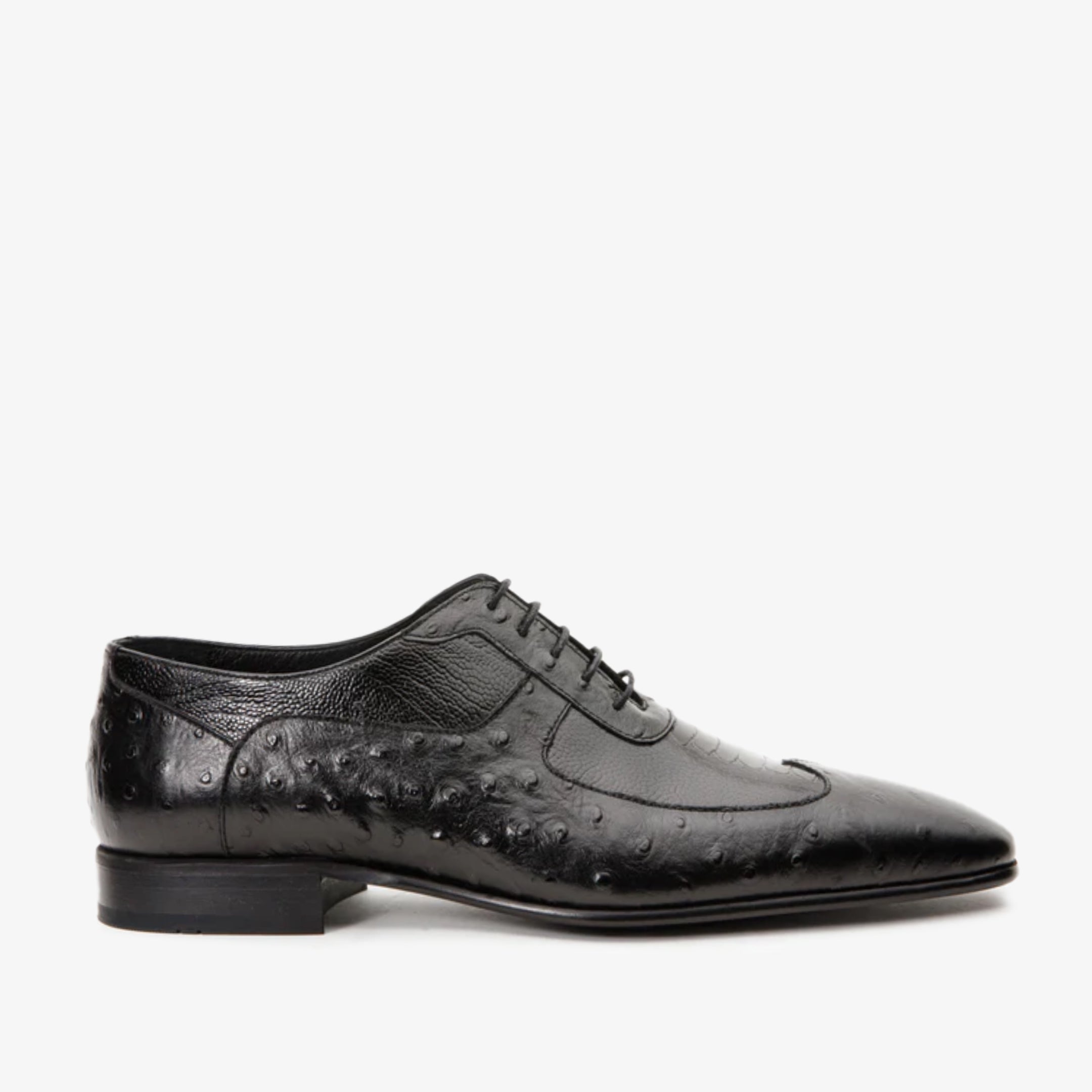 Vinci Leather Shoes The Alabama Black Wingtip Oxford Men Shoe