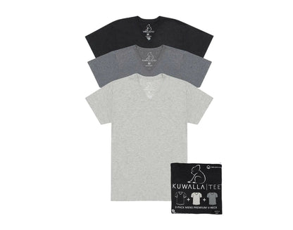 Kuwalla Tee V Neck 3 Pack T Shirt Men's 100% Combed Cotton